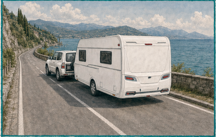 Consegna della caravan verso un campeggio sul Lago di Garda